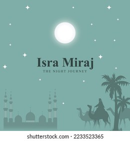 ilustración vectorial del día islámico Al isra Miraj significa las dos partes de un viaje nocturno.