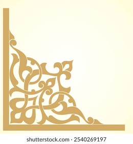 Vector illustration for islamic frame border, frame corner design template, Arabic ornament. Suitable for use as frame borders, calligraphy, certificates, covers.