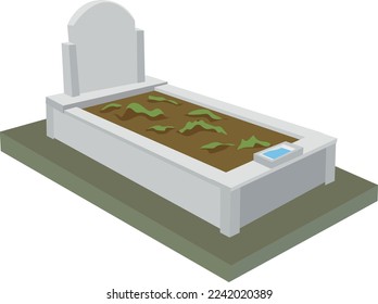 Vector Illustration of Islamic grave, Funeral concept, Turkish Burial, Tomb svg