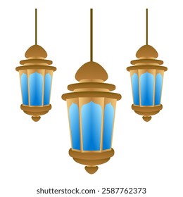 Vector illustration of Islamic lantern lamp. Lantern lamp icon vector