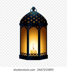 Vector illustration of Islamic lantern on transparent background