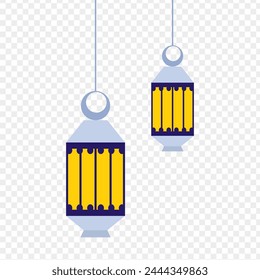 Vector illustration of Islamic lanterns on transparent background