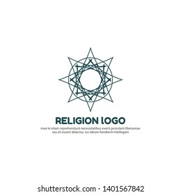 Vector illustration of islamic logo with geometric ornament
