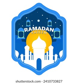Vector illustration for Islamic month of Ramadan social media greeting card