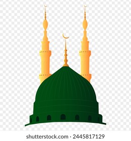 Vector illustration of Islamic mosque on transparent background