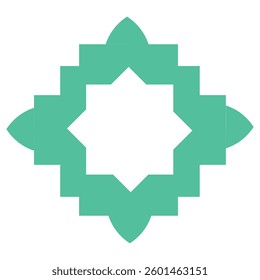 Vector illustration of Islamic ornament logo design in green color.