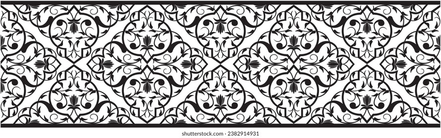 Vector illustration for Islamic ornamental vector graphic design patterns, for ornaments on the edges of frames, suitable for calligraphy frames, decoration on frames, batik motifs, carvings, border.