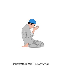Vector Illustration Islamic Prayer Icon. Flat Design - Vector