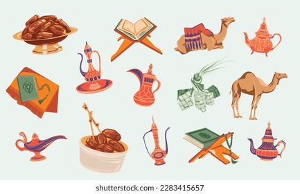 vector illustration of islamic ramadan and eid elements