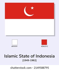 Vector Illustration of Islamic State of Indonesia flag isolated on light blue background. As close as possible to the original. ready to use, easy to edit. 
