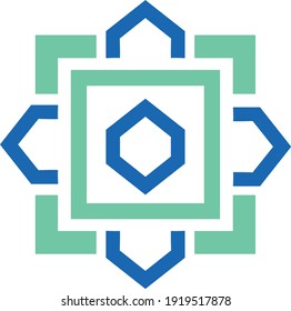 Vector illustration of Islamic style square logo template
