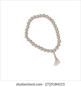 Vector illustration of Islamic tasbih prayer beads. Suitable for Ramadan, Eid, Hajj, and spiritual design projects.