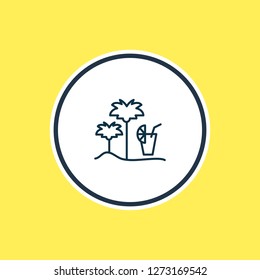 Vector illustration of island bar icon line. Beautiful sea element also can be used as tropical icon element.