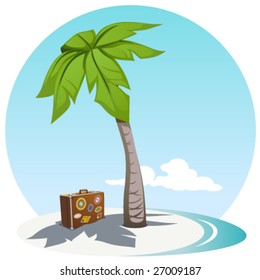 vector illustration of island coast