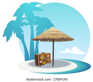 vector illustration of island coast