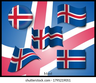 Vector illustration of island flag for various events related