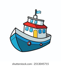 Vector Illustration of Isloated Boat