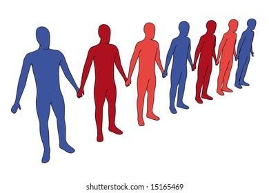 vector illustration - isolated 3d people - outsiders