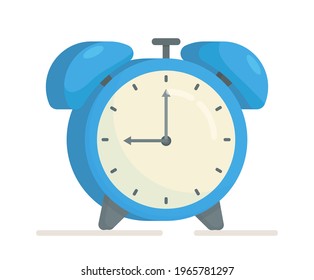 Vector illustration of an isolated alarm clock. A school clock to keep track of the time until the bell rings.