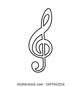 Vector illustration of an isolated black clef outline on a white background.