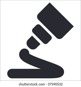 Vector illustration of isolated black and white store icon