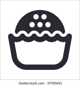 Vector illustration of isolated black and white store icon