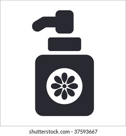 Vector illustration of isolated black and white store icon