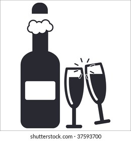Vector illustration of isolated black and white store icon