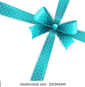 Vector  illustration isolated blue polka dots bow