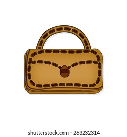 Vector illustration of isolated brown mens bag on a white background. Eps 10.