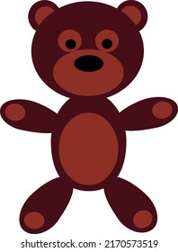 vector illustration of an isolated brown teddy bear on a white background