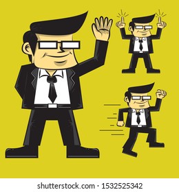Vector illustration of isolated business man