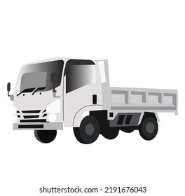 Vector illustration of isolated car truck symbol seen from the side 