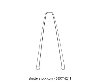 Vector illustration of isolated cartoon bridge on white background 2