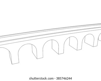Vector illustration of isolated cartoon bridge on white background 4