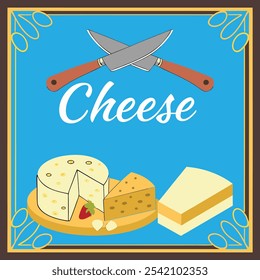 Ilustración vectorial de queso aislado