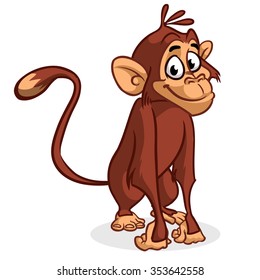 Vector illustration of isolated chimp monkey sitting