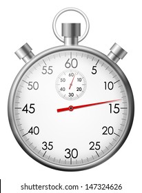 Vector illustration of isolated chrome stop watch