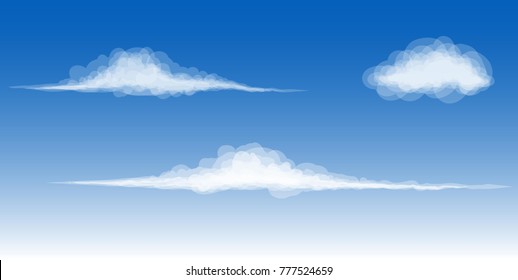 Vector illustration of isolated clouds sky element landscape background