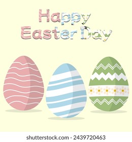 Vector illustration of an isolated cluster of Easter eggs