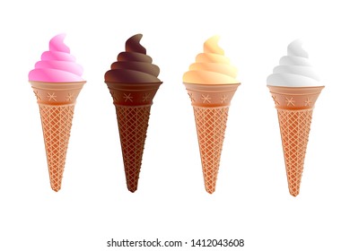 
Vector illustration of isolated colored ice cream. Vector image of sweets.