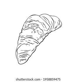 Vector Illustration of isolated croissant logo against white background. Baking for printing logo, icons, menu, pastry shop