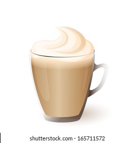 vector illustration isolated cup of cappuccino - eps10