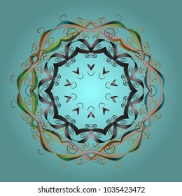 Vector illustration. Isolated cute snowflakes on colorful background. Nice snowflake icon. Simple illustration of nice snowflake icon for web.