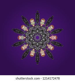 Vector illustration. Isolated cute snowflakes on colorful background. Snowflakes on a colorful background. Snowflake vector pattern.