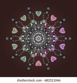 Vector illustration. Isolated cute snowflakes on colorful background. Nice snowflake icon. Simple illustration of nice snowflake icon for web.