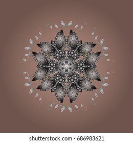 Vector illustration. Isolated cute snowflakes on colorful background. Snowflakes on a colorful background. Snowflake vector pattern.