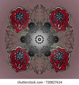 Vector illustration. Isolated cute snowflakes on colorful background. Snowflakes on a colored background. Snowflake vector pattern.