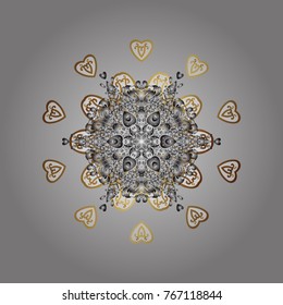 Vector illustration. Isolated cute snowflakes on colorful background. Nice snowflake icon. Simple illustration of nice snowflake icon for web.