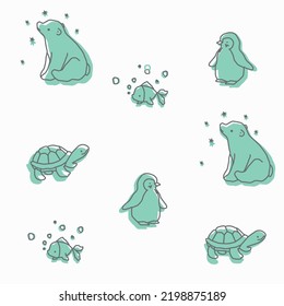 Ilustración de vectores diseño aislado fondo animal.С juegos de educación de libros de olores. Dibujo de dibujo de líneas gráficas